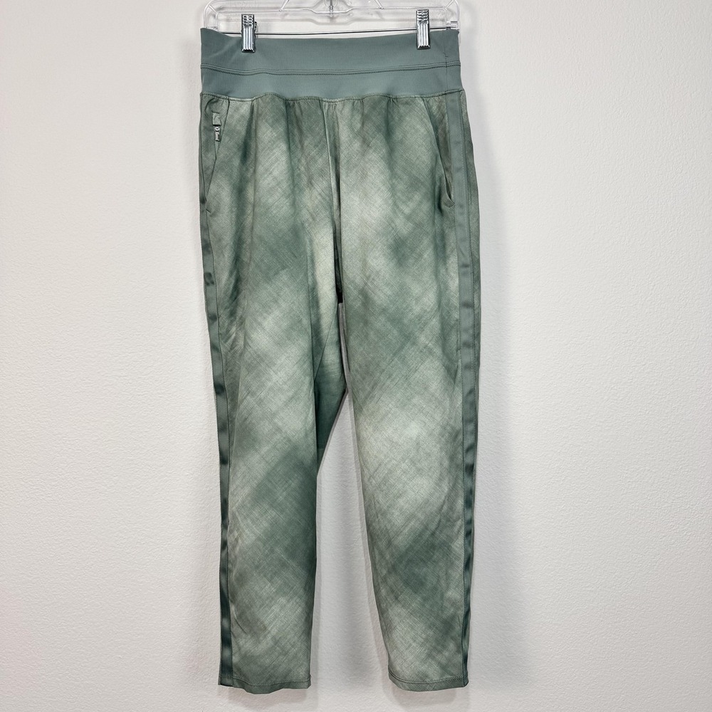 Athleta Nolita Slim Tapered Crop Pants Women's 8 Green Printed Jogger Travel